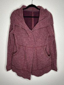 Lululemon Find Your Centre Wrap Hoodie Heathered Marled Rust Berry 6 Burgundy